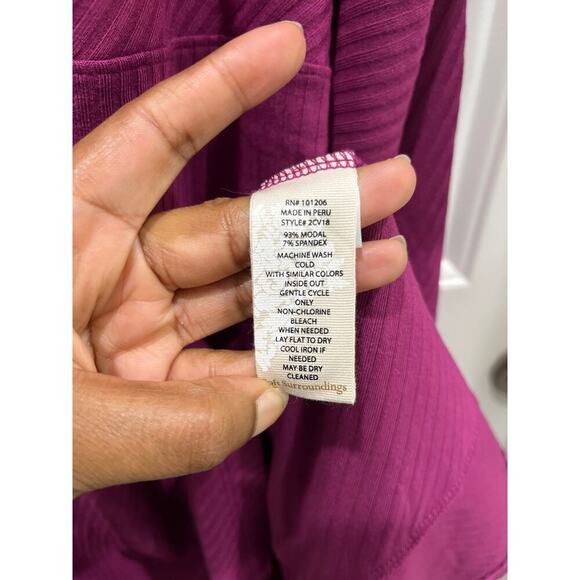 Soft Surroundings Jersey Long Sleeve Purple V-Neck Midi Dress Sz S - Picture 4 of 6